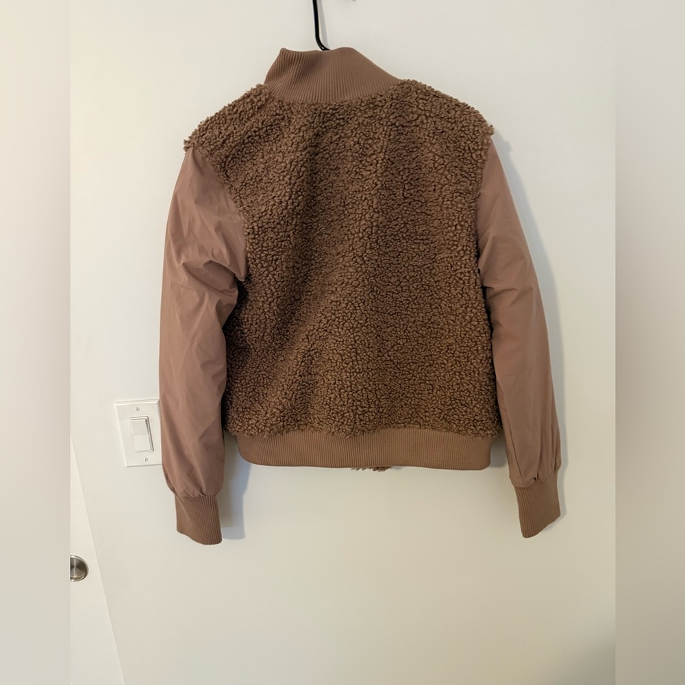 UpWest Tan Teddy Jacket with Brown Sleeves